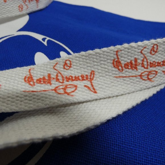 Disney Mickey Mouse Large Blue Tote Bag Reusable Shopping Grocery 21x16x6 NWT - Picture 3 of 6